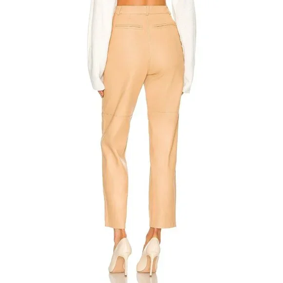 Camila Coelho Yuri Leather pants Tan Ankle Pants small
